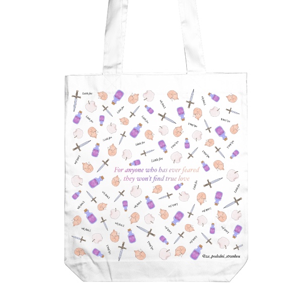 Plátěná taška Bylo Nebylo Jedno Zlomené Srdce s citátem