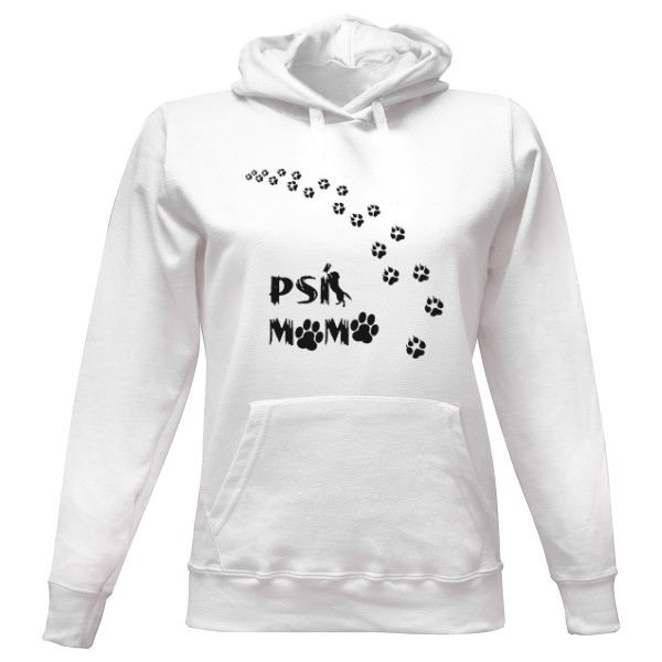 Dámská mikina s kapucí s potiskem Stopy tlapky psa